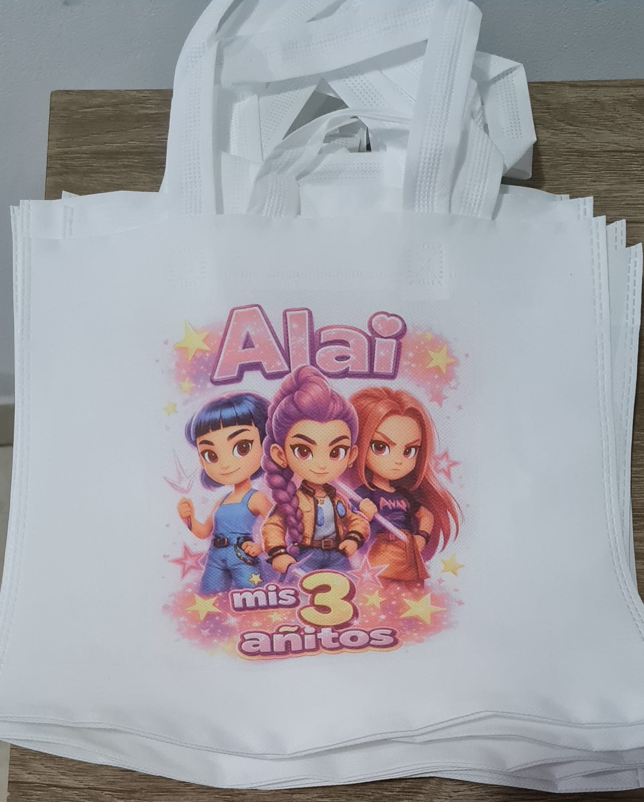 Bolsas de friselina sublimadas 30 x 30 x 10 cm