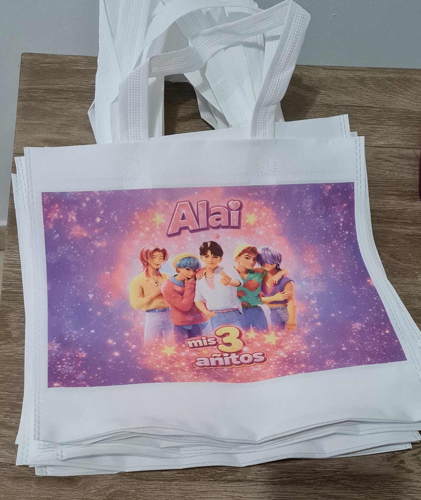 Bolsas de friselina sublimadas 30 x 30 x 10 cm
